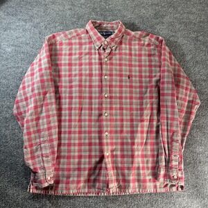Ralph Lauren Shirt Mens XL Red Plaid Flannel Button Down Long Sleeve Greggor